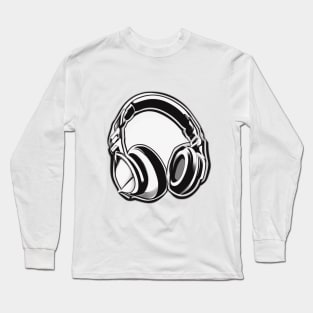 Headphone White Shadow Silhouette Anime Style Collection No. 403 Long Sleeve T-Shirt